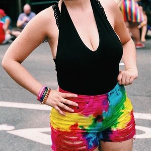 🌈Tie Dye Rainbow Pretty Little Thing Shorts